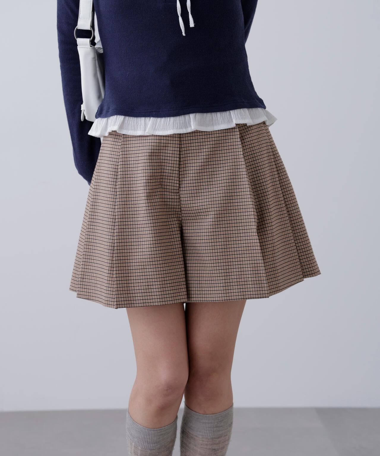 〈セットアップ対応〉ツータックキュロットパンツ