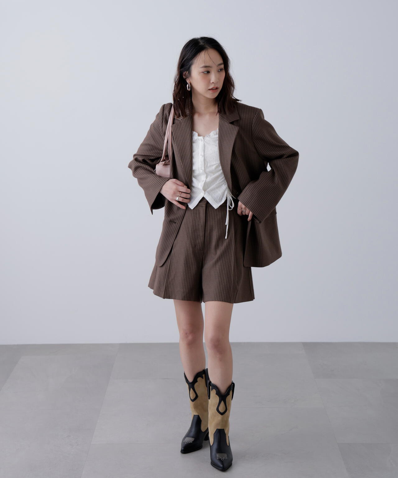 〈セットアップ対応〉ツータックキュロットパンツ