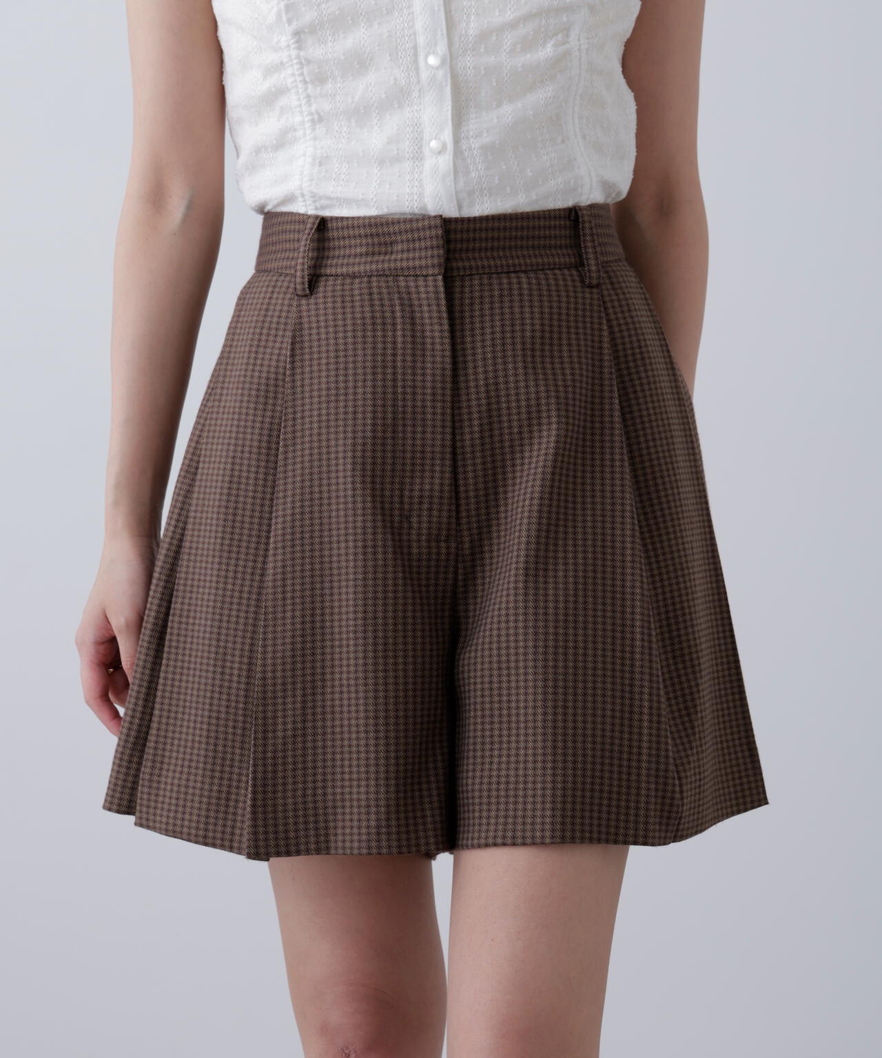 〈セットアップ対応〉ツータックキュロットパンツ