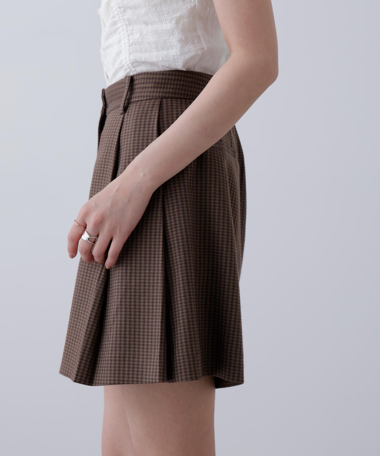 〈セットアップ対応〉ツータックキュロットパンツ