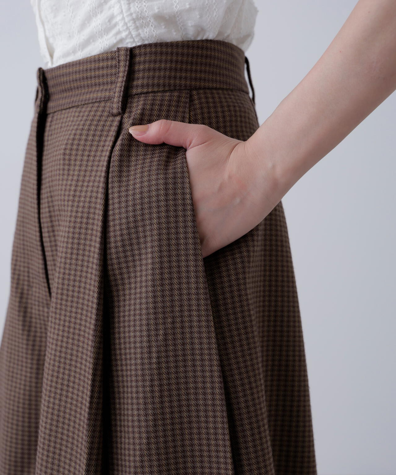 〈セットアップ対応〉ツータックキュロットパンツ