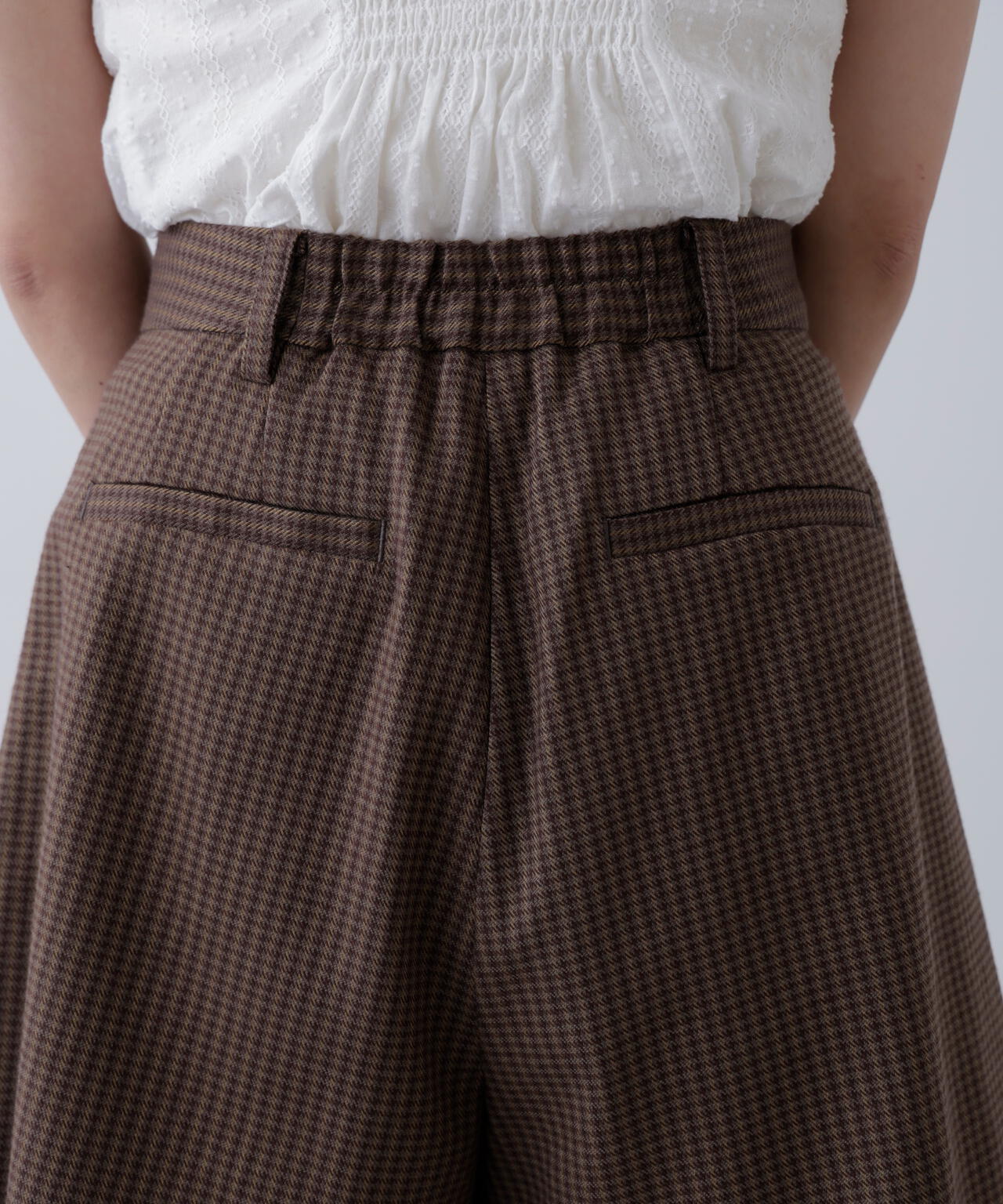 〈セットアップ対応〉ツータックキュロットパンツ