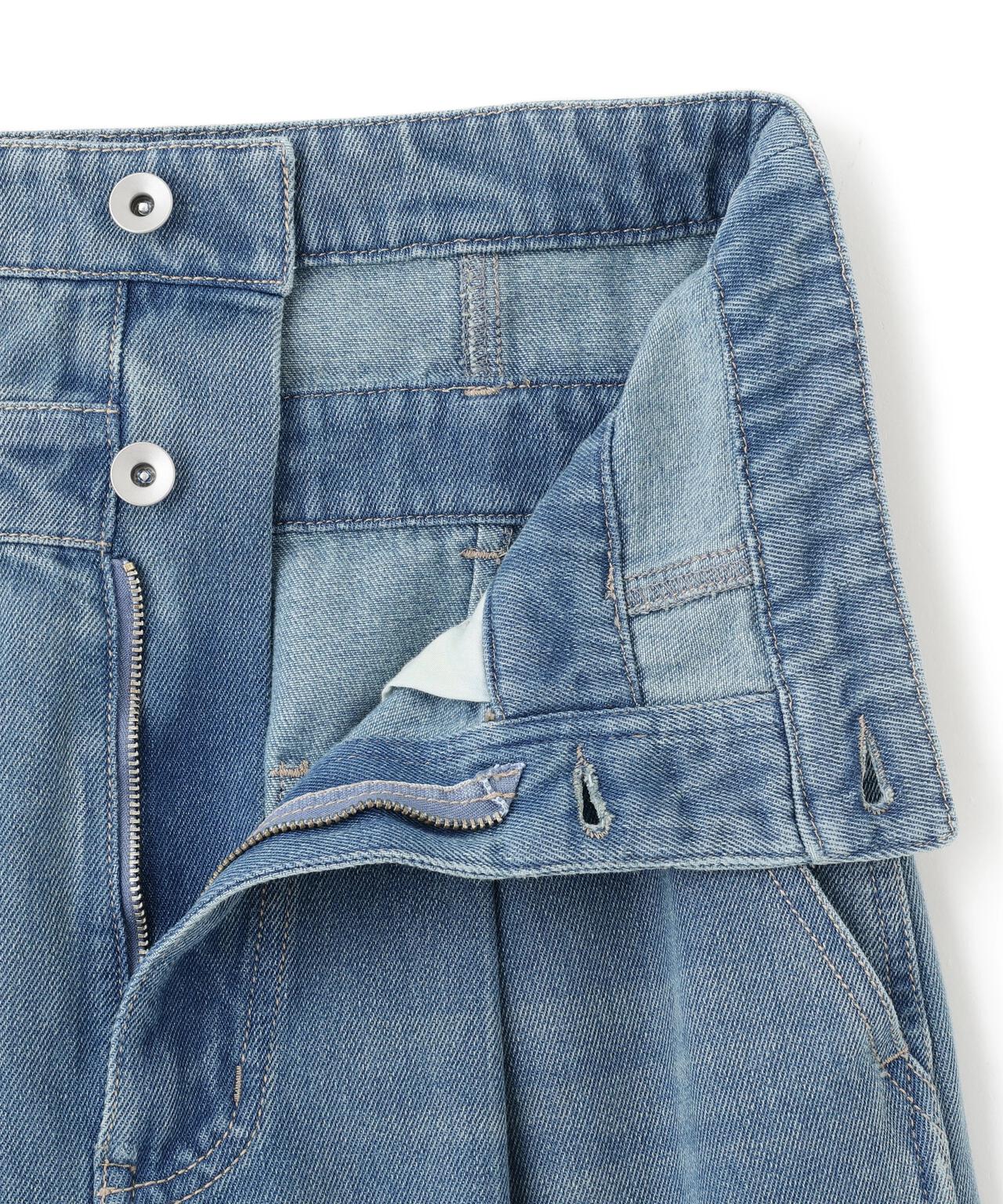 折り返しハイウエストデニムパンツ