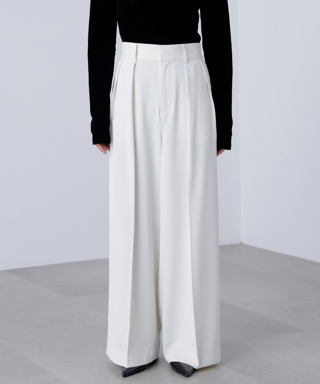 【はかな企画】【低身長向けXXSあり】2タックハイウエストスラックス〈MFM〉