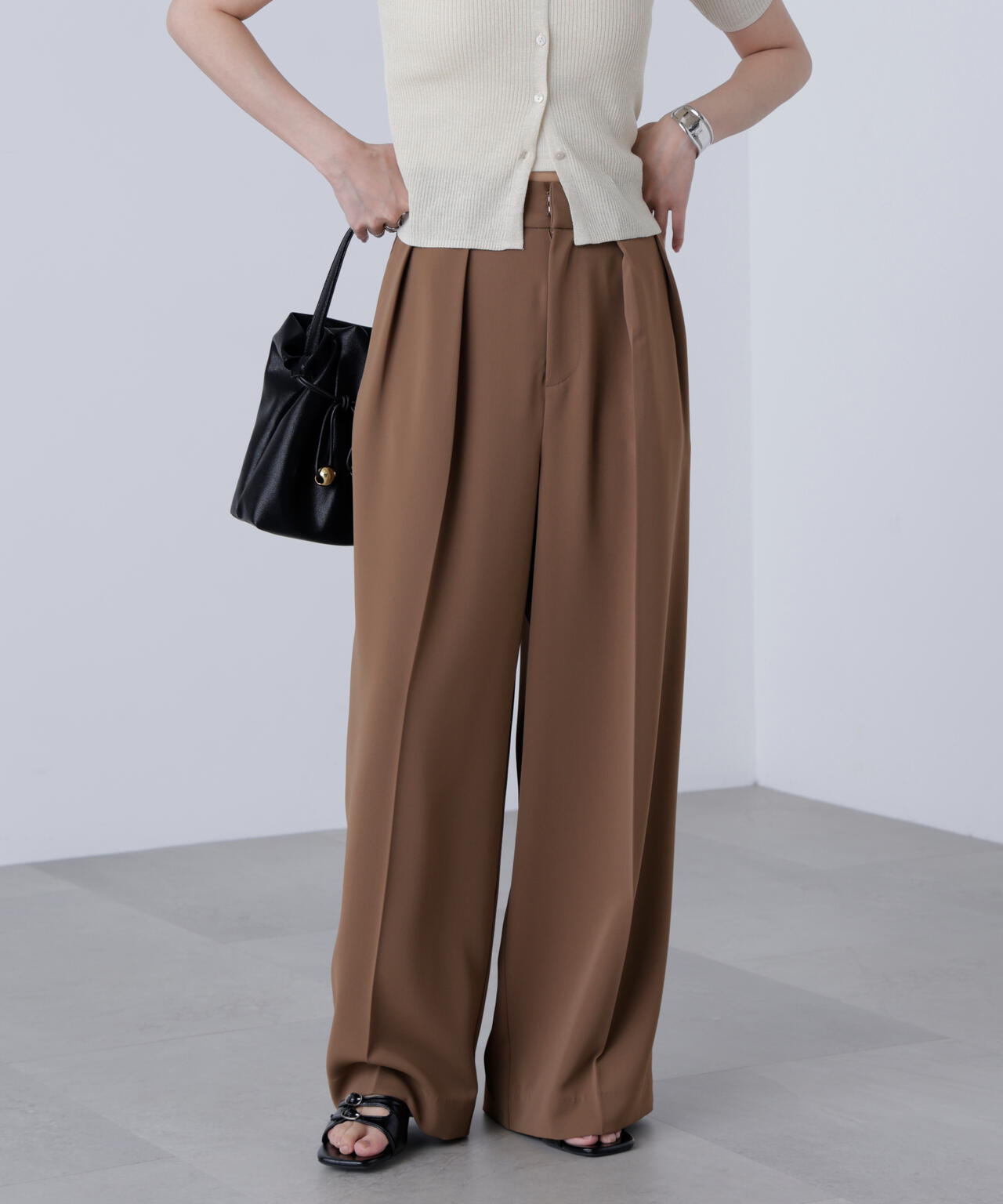 【はかな企画】【低身長向けXXSあり】2タックハイウエストスラックス〈MFM〉