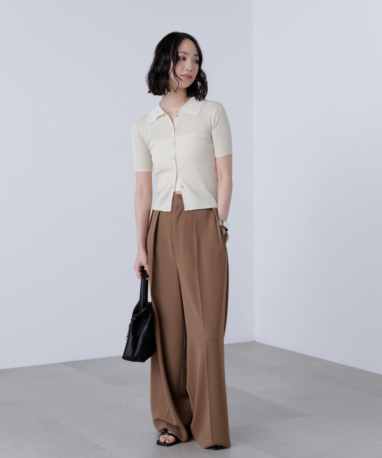 【はかな企画】【低身長向けXXSあり】2タックハイウエストスラックス〈MFM〉