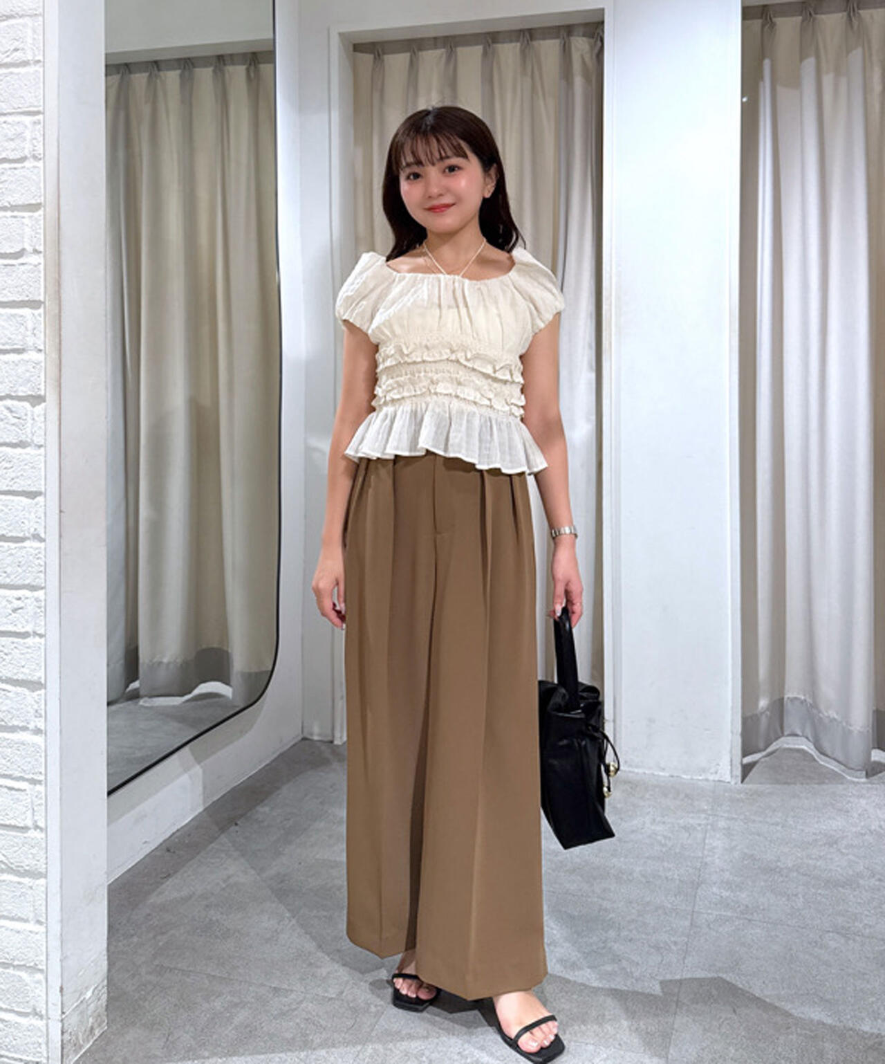 【はかな企画】【低身長向けXXSあり】2タックハイウエストスラックス〈MFM〉