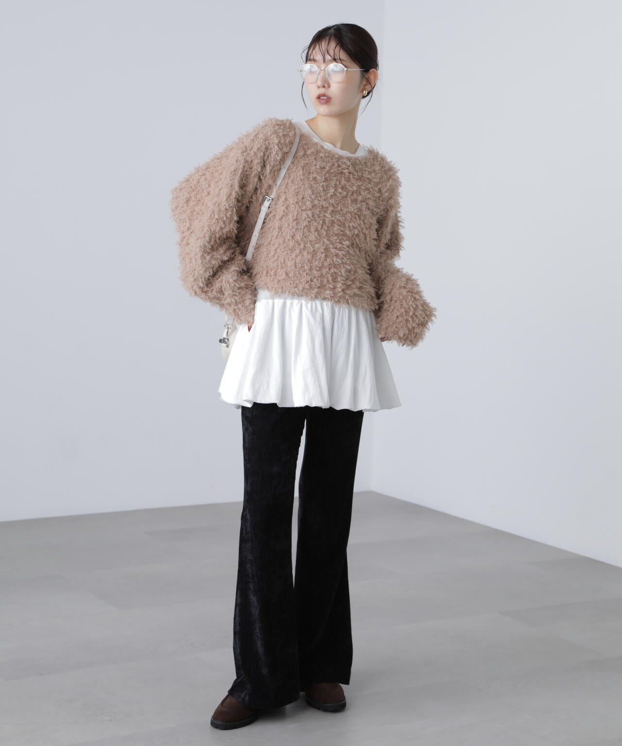 ベロアフレアレギンスパンツ