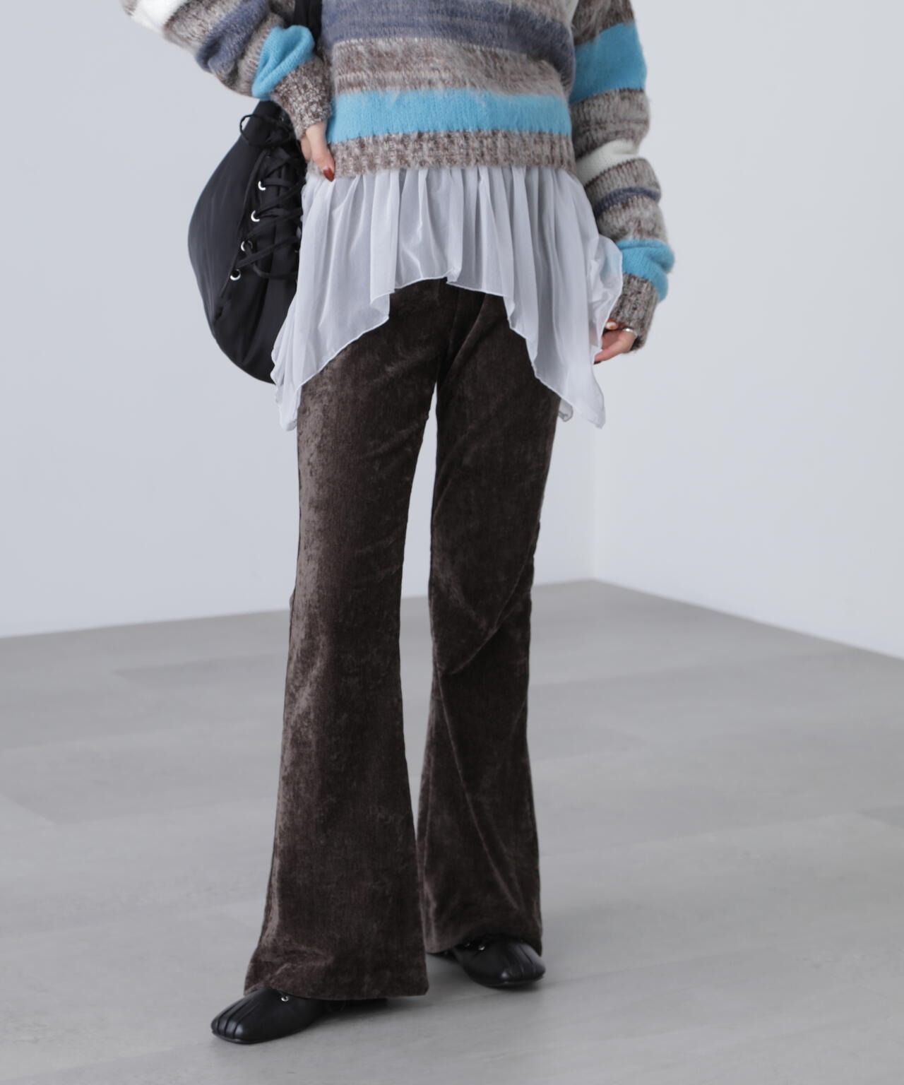 ベロアフレアレギンスパンツ