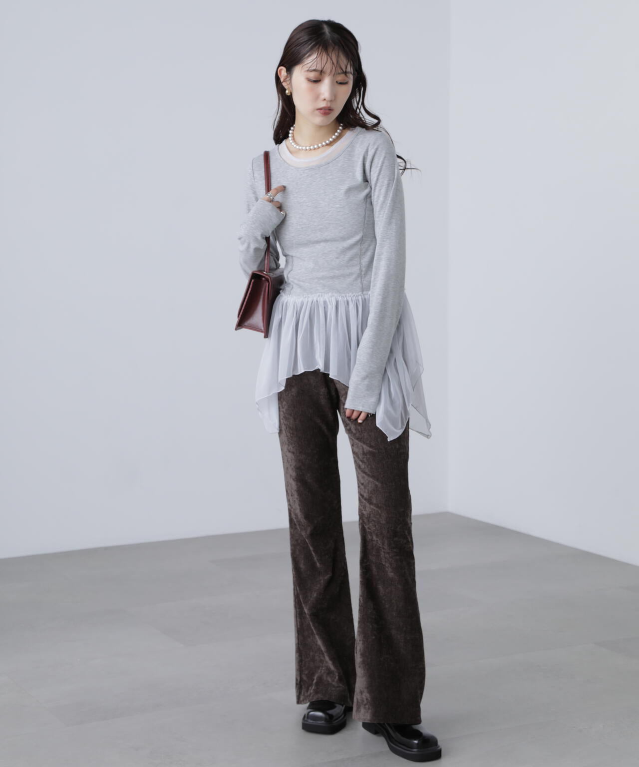 ベロアフレアレギンスパンツ