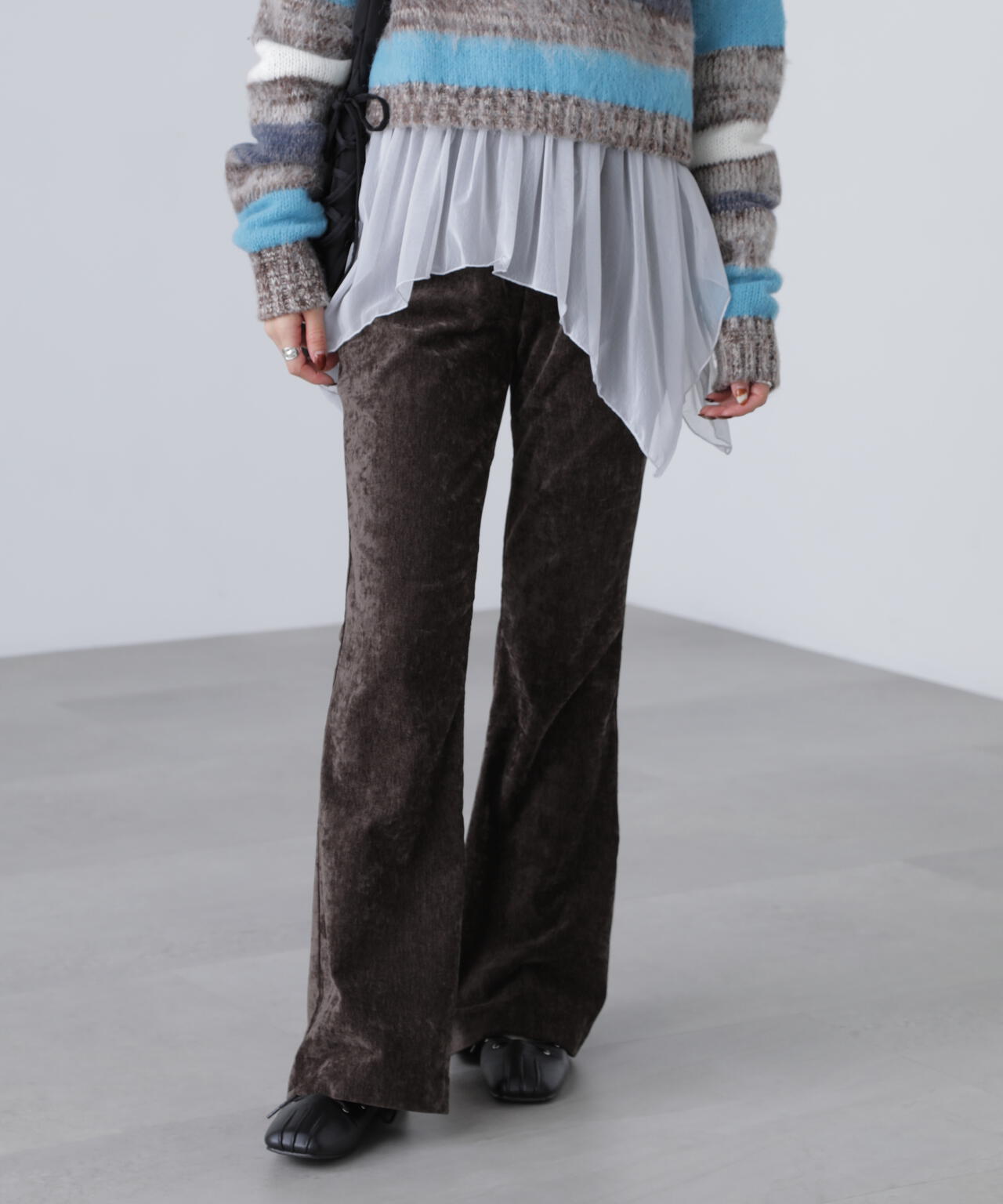 ベロアフレアレギンスパンツ