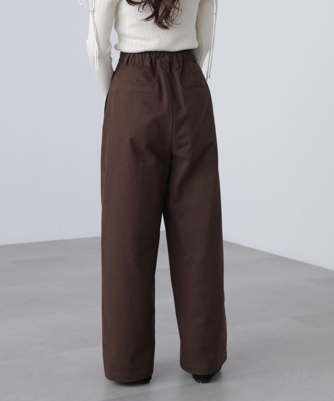 微起毛ツータックボリュームパンツ