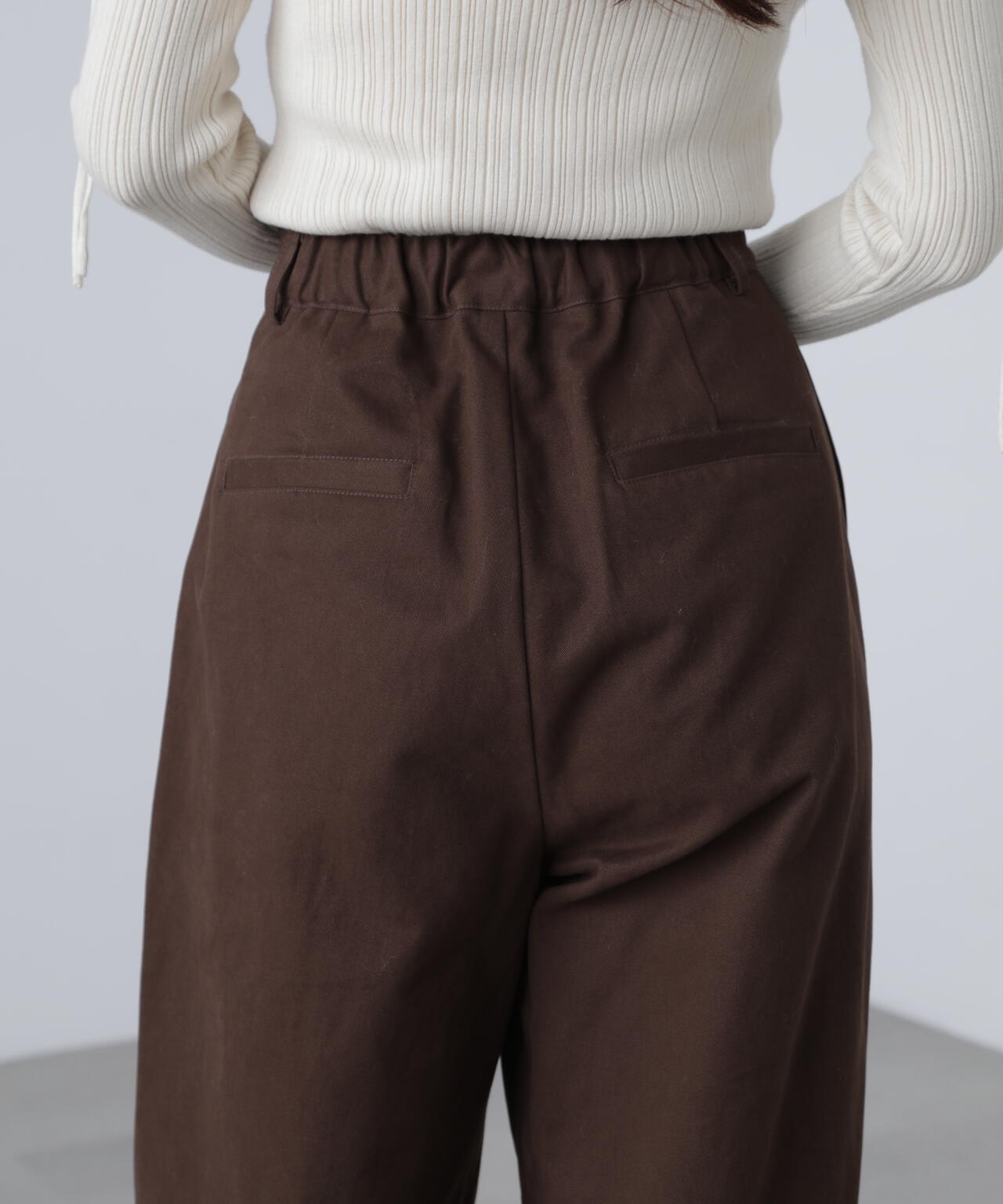 微起毛ツータックボリュームパンツ