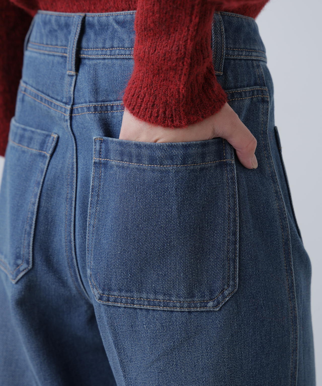 フロントポケットソフトバギーデニムパンツ