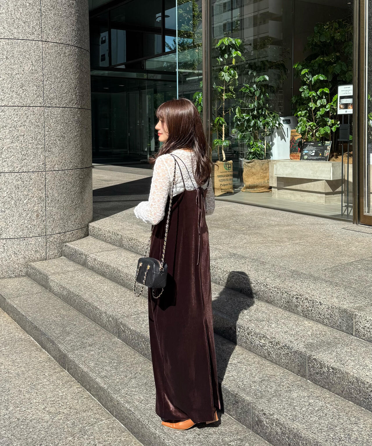 2ストラップベロアキャミワンピース