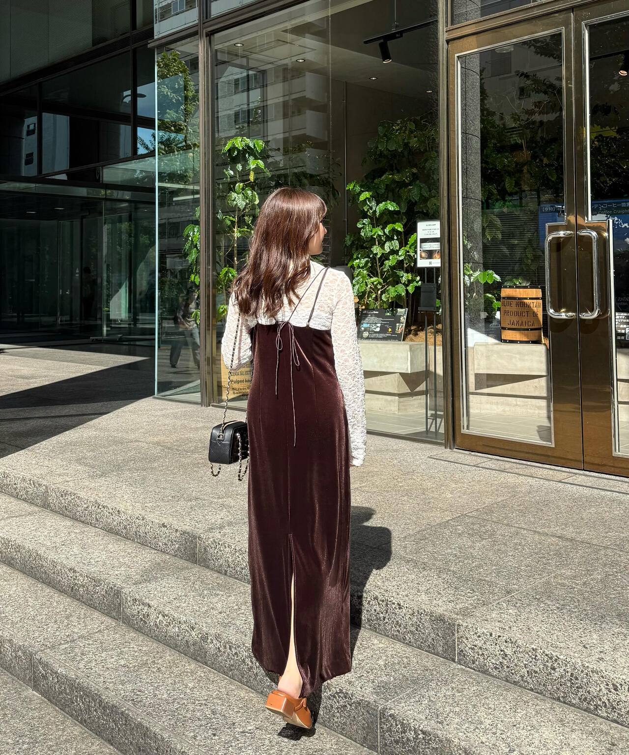 2ストラップベロアキャミワンピース