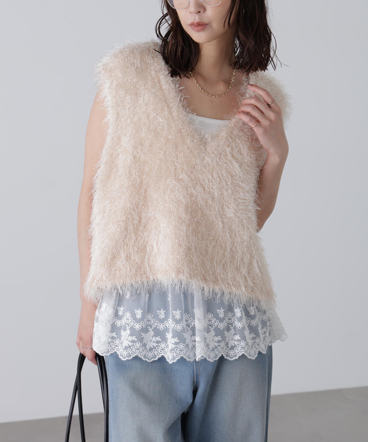 レースドッキングタンクトップ