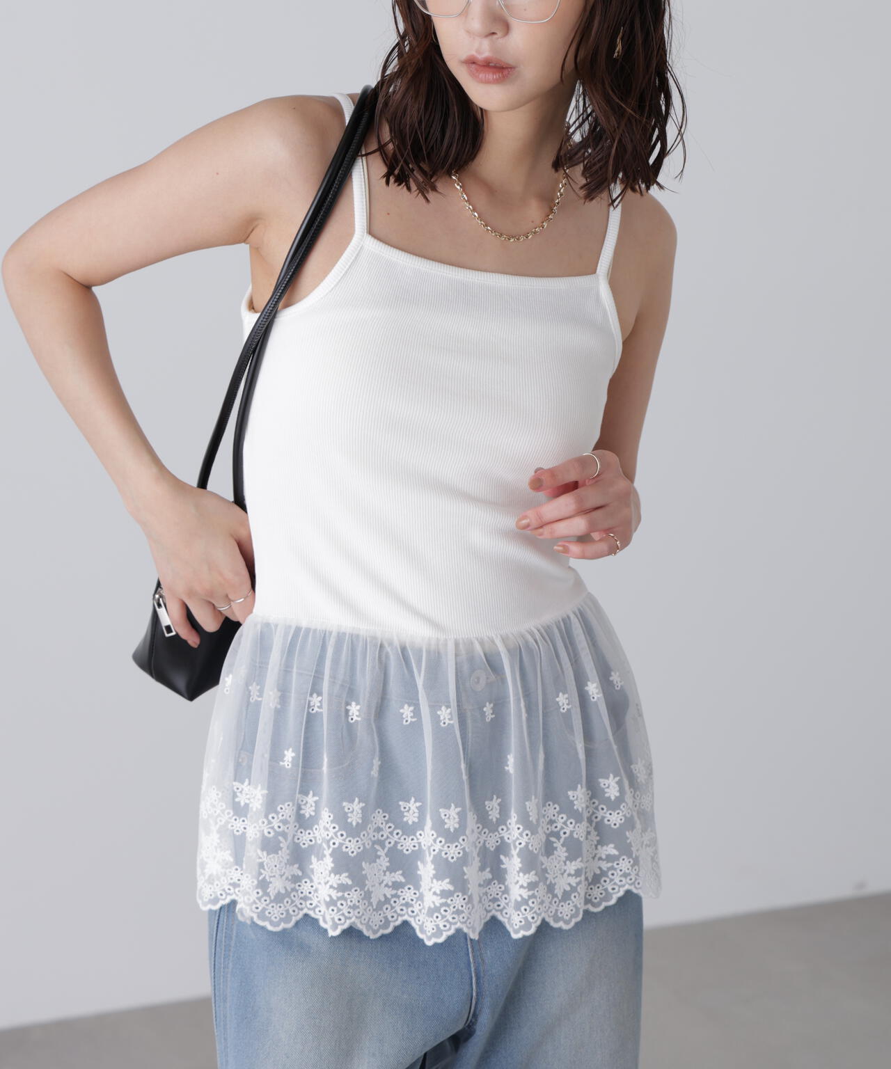 レースドッキングタンクトップ