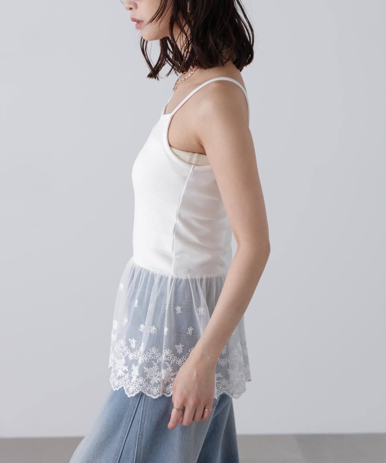 レースドッキングタンクトップ