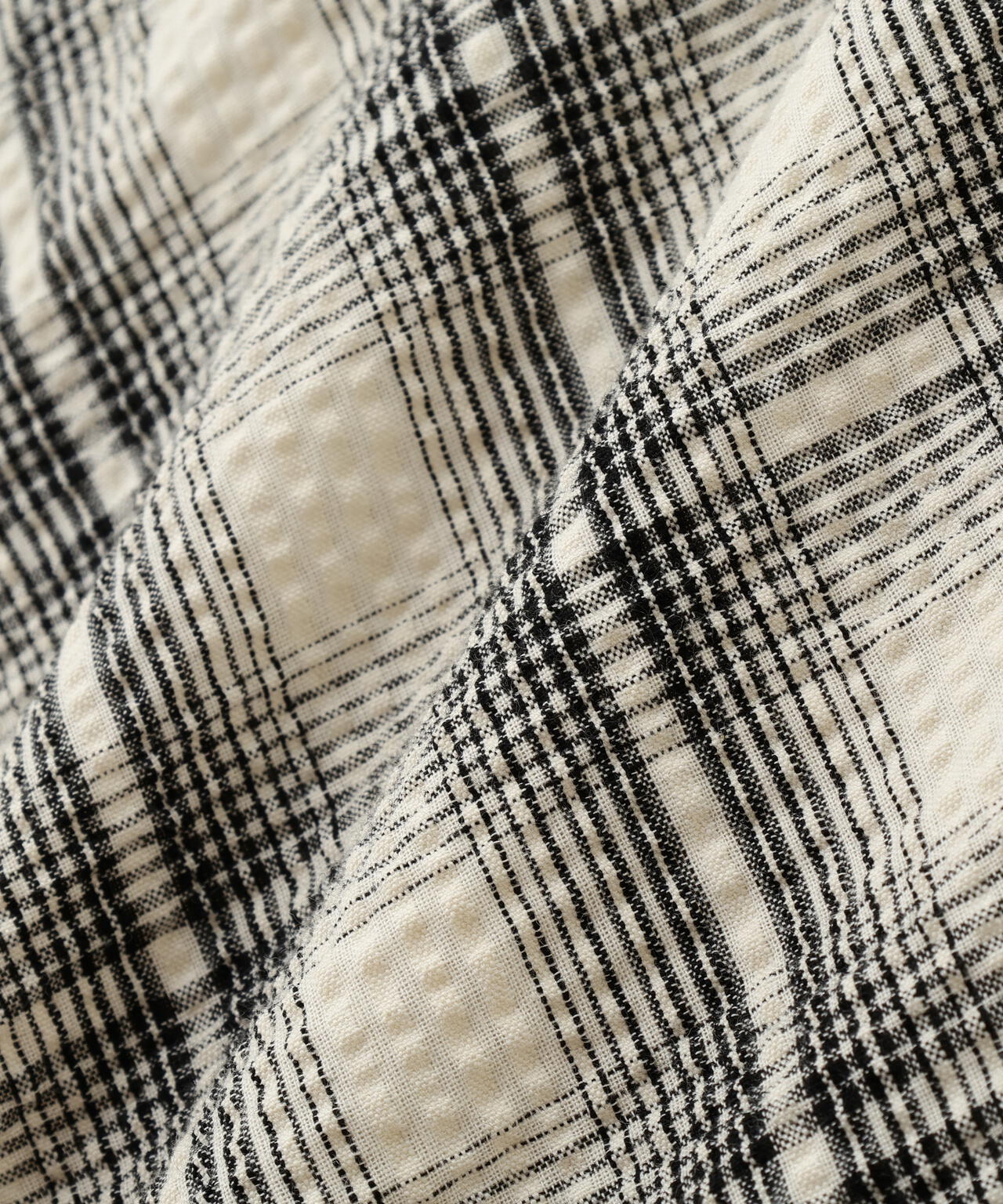 シャーリングドロストリボンチェックミニワンピース