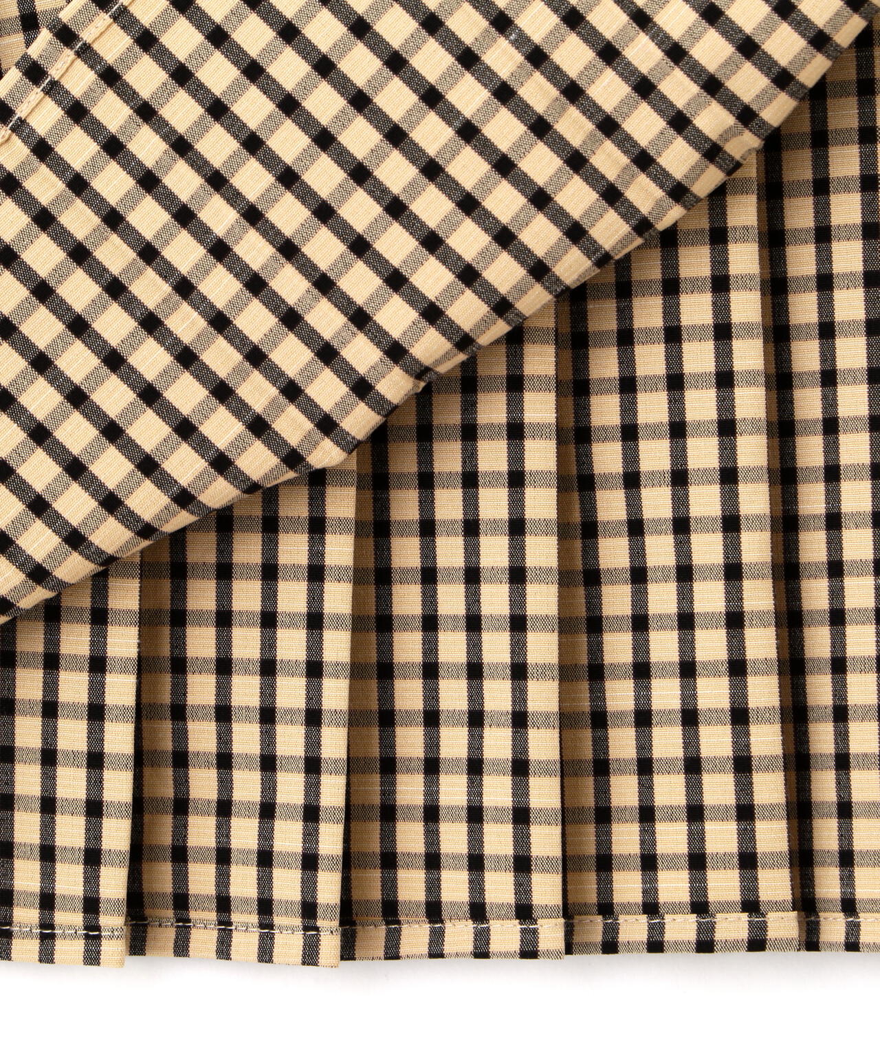 プリーツシャツロングスリーブミニワンピース