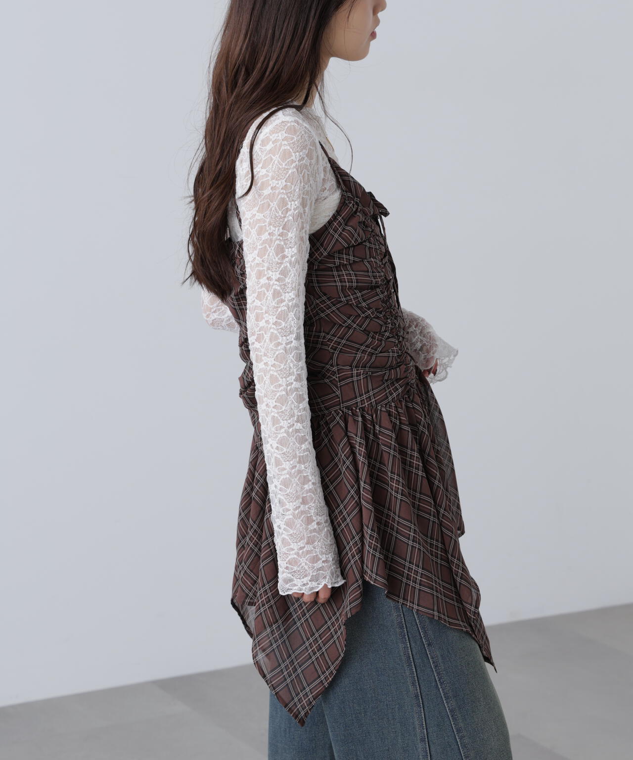 ドロストイレヘムキャミミニワンピース