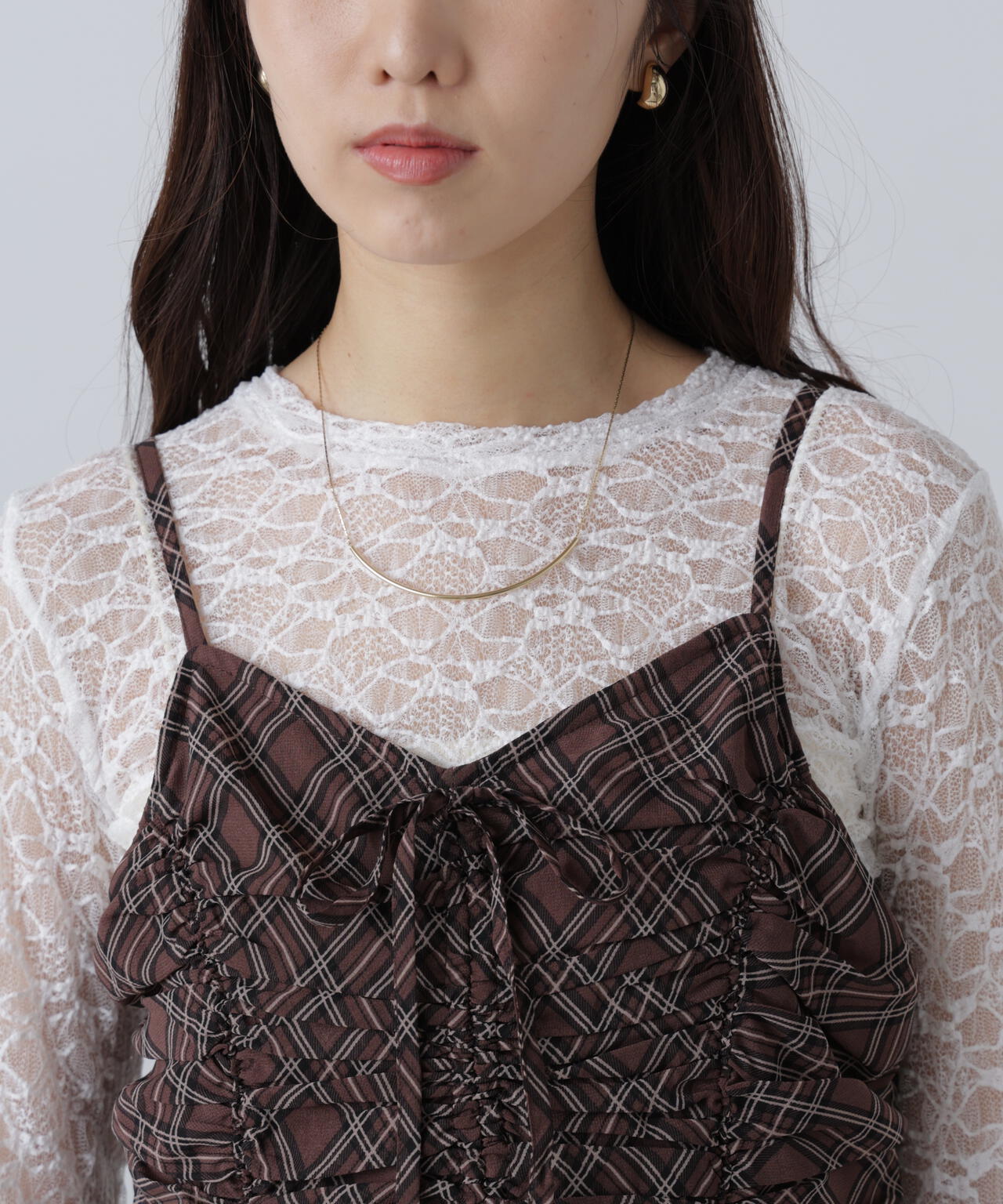 ドロストイレヘムキャミミニワンピース