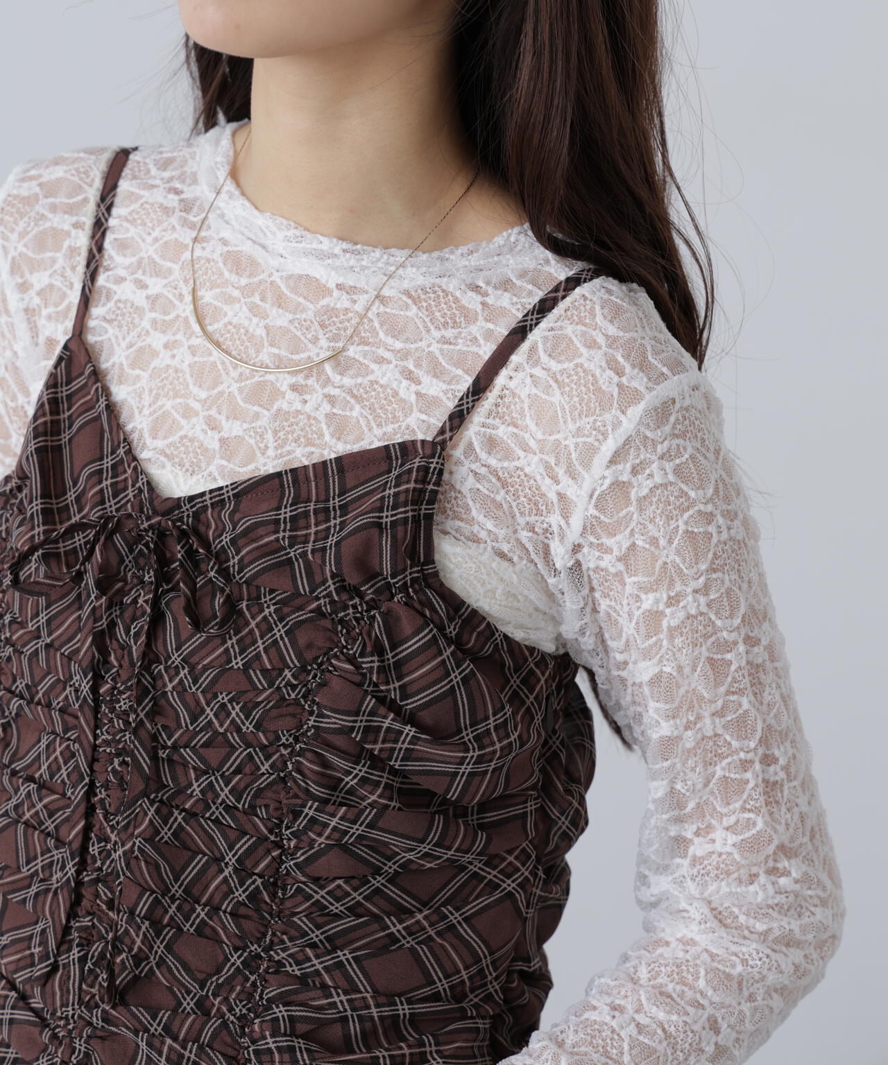 ドロストイレヘムキャミミニワンピース