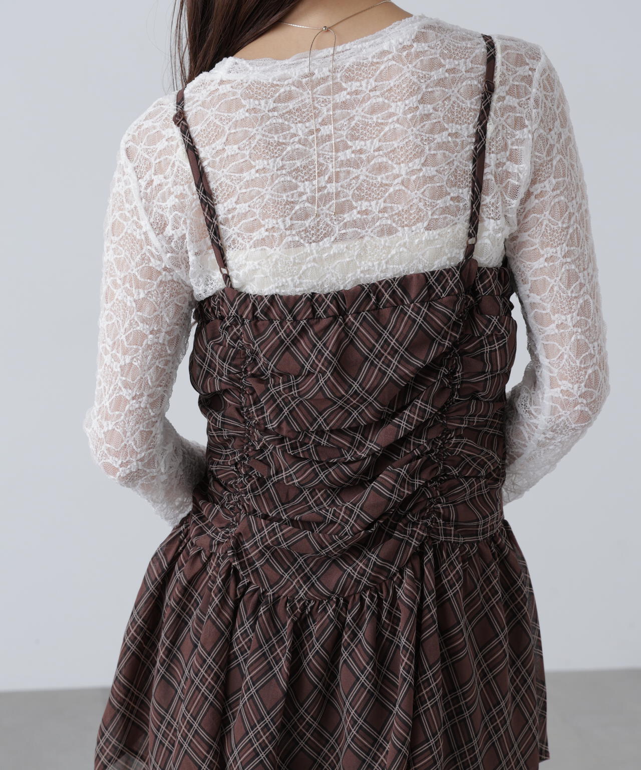 ドロストイレヘムキャミミニワンピース