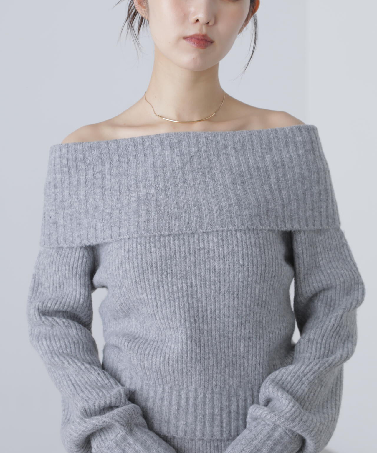 オフショルニットマーメイドスカートセットアップ