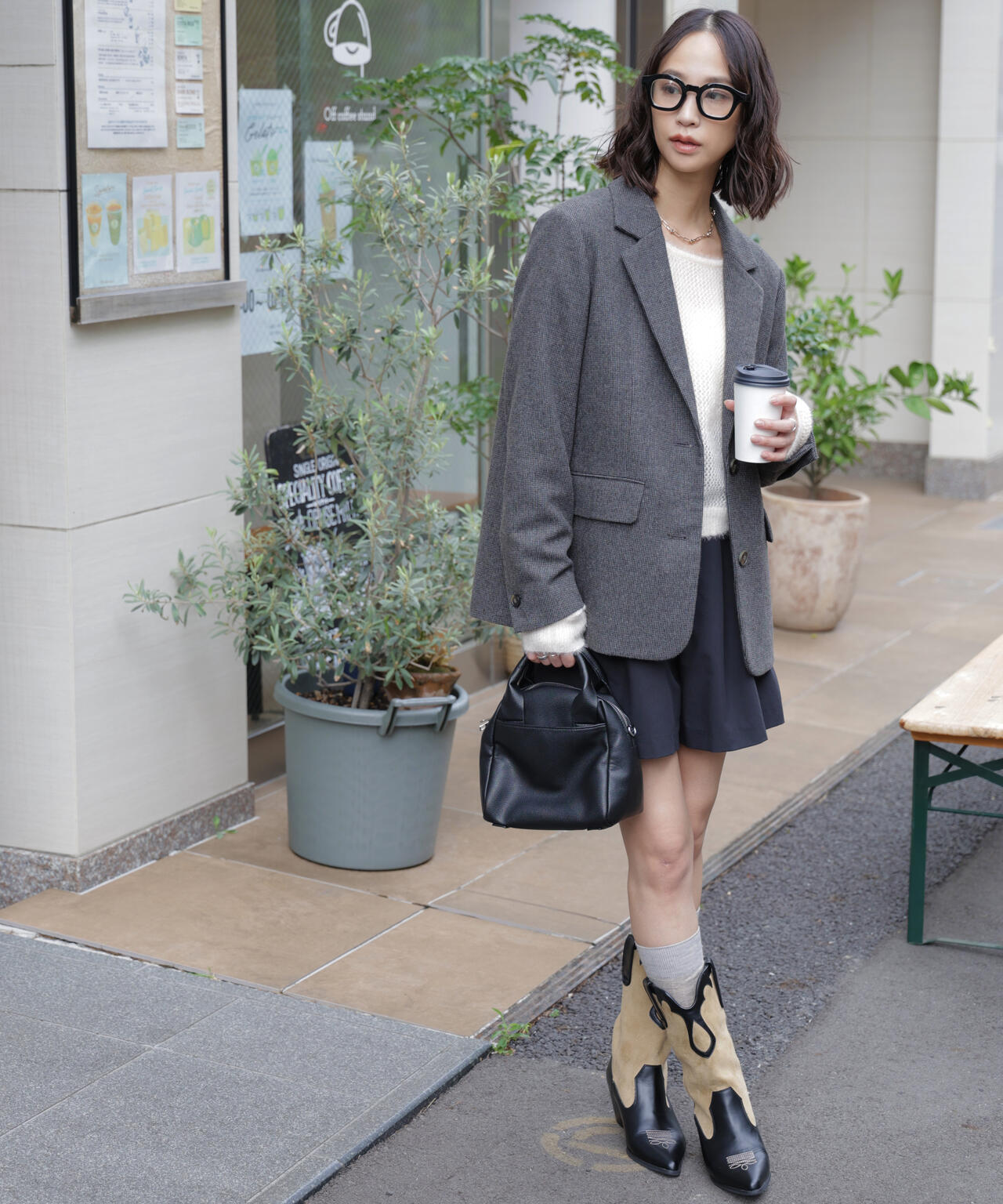 ウール混オーバーサイズジャケット