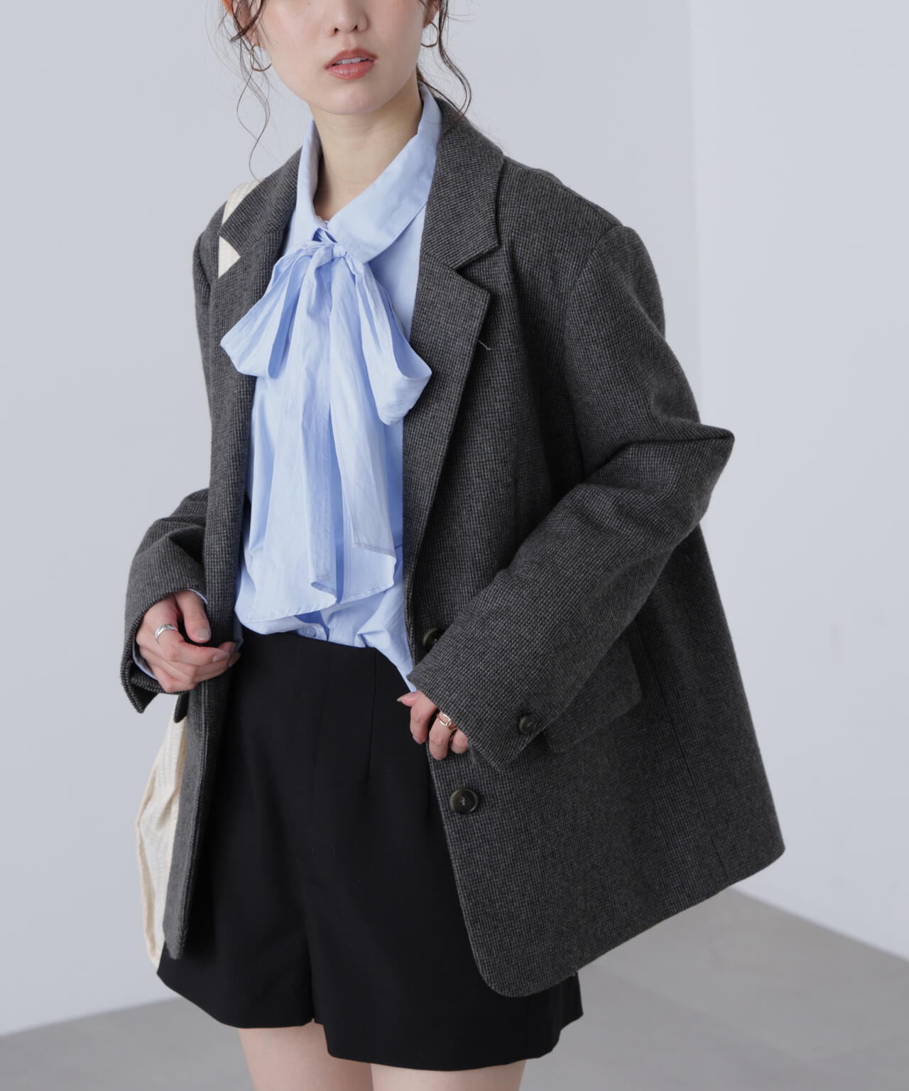 ウール混オーバーサイズジャケット
