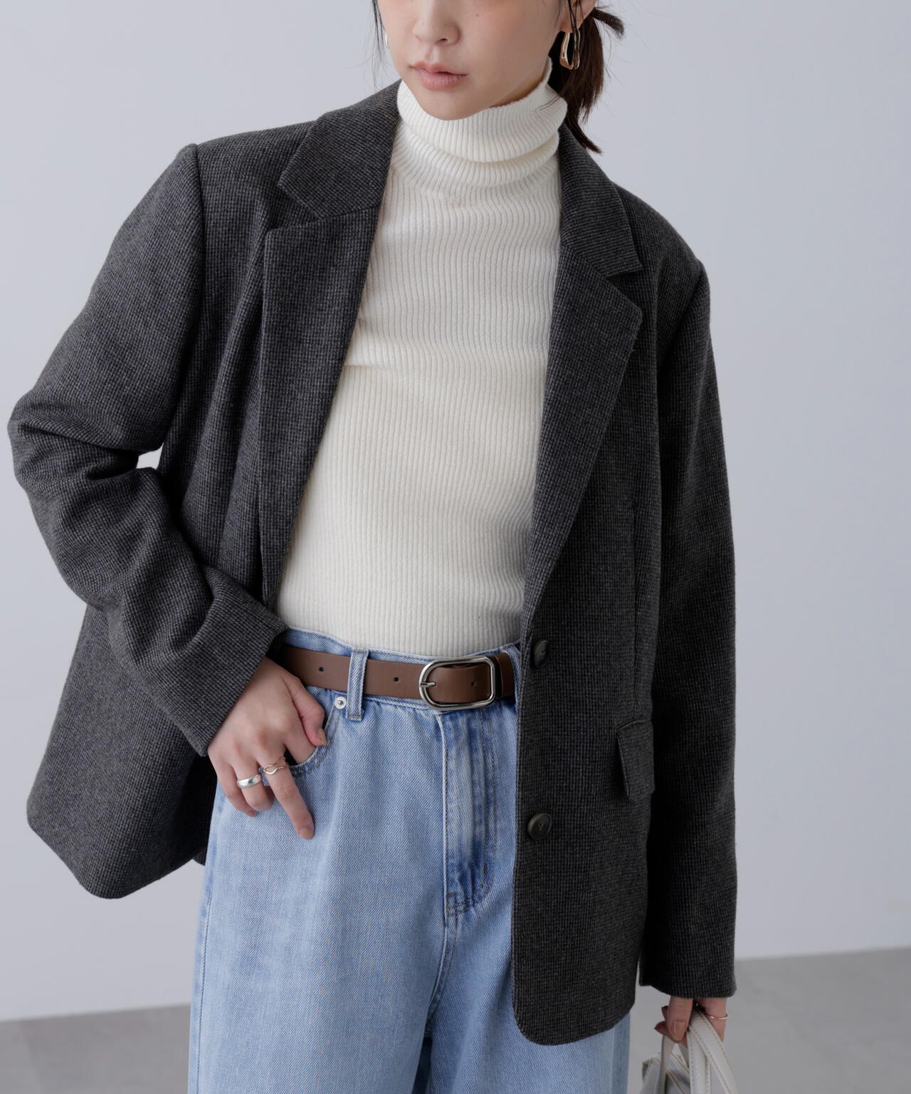 ウール混オーバーサイズジャケット