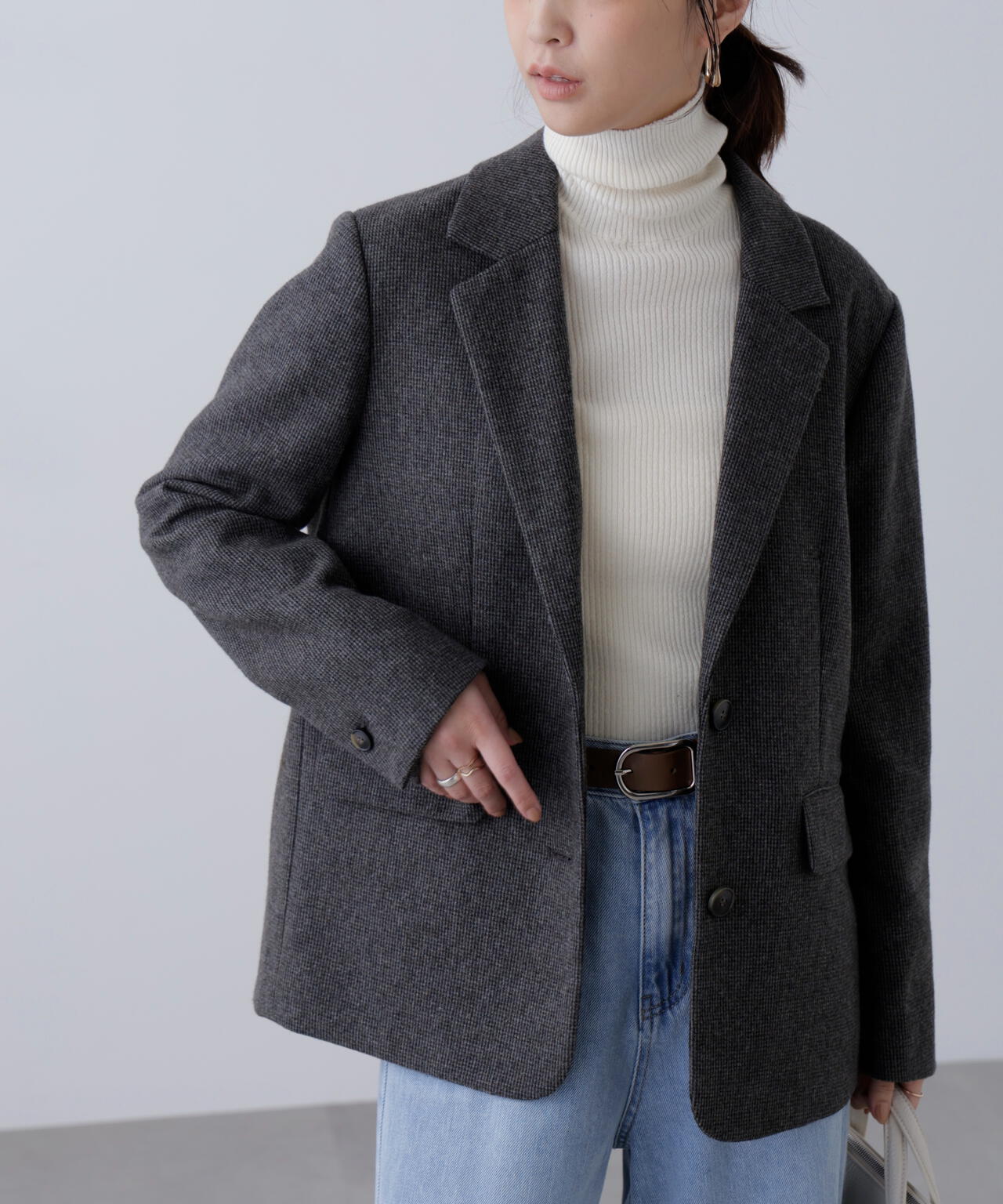ウール混オーバーサイズジャケット