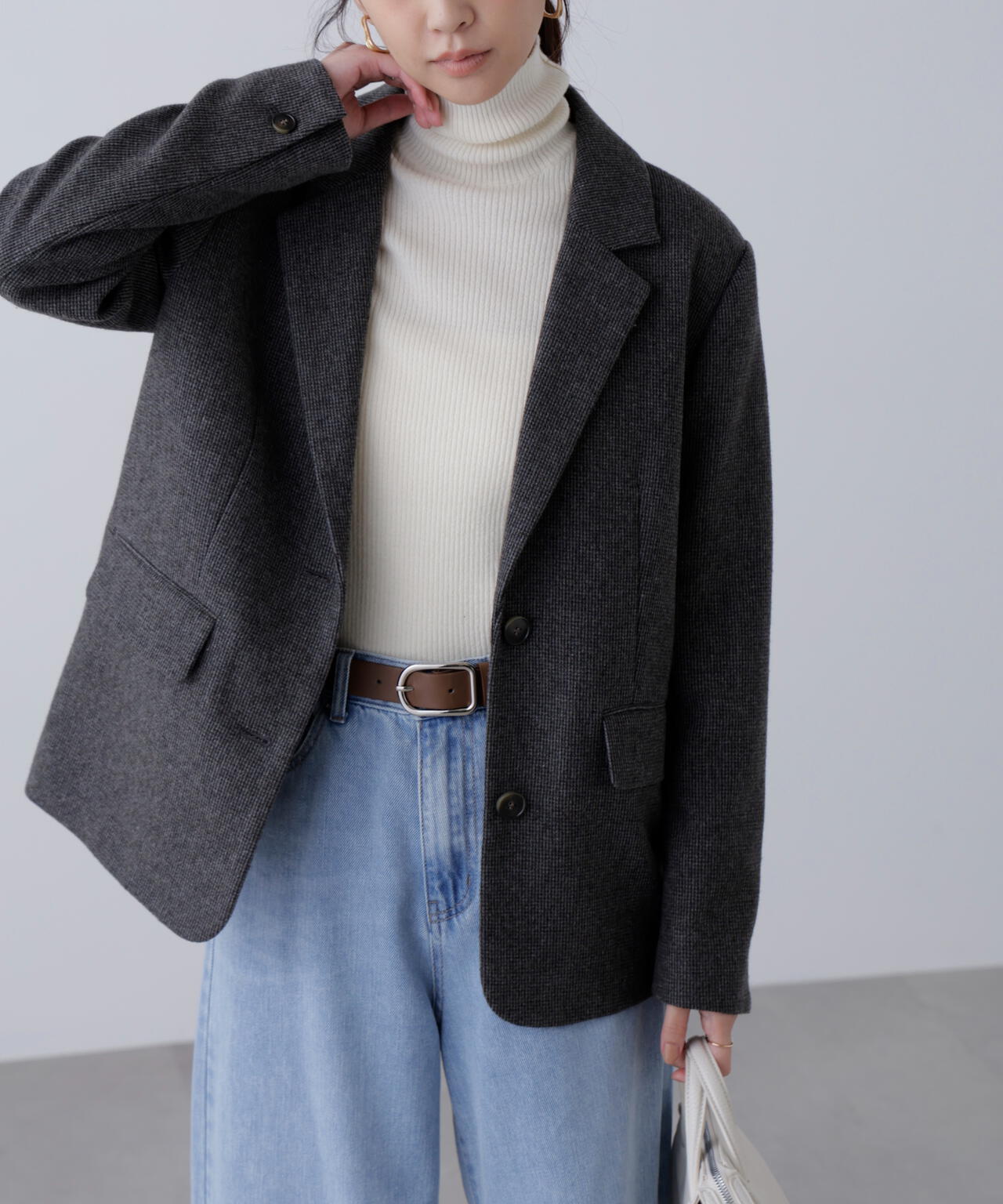 ウール混オーバーサイズジャケット