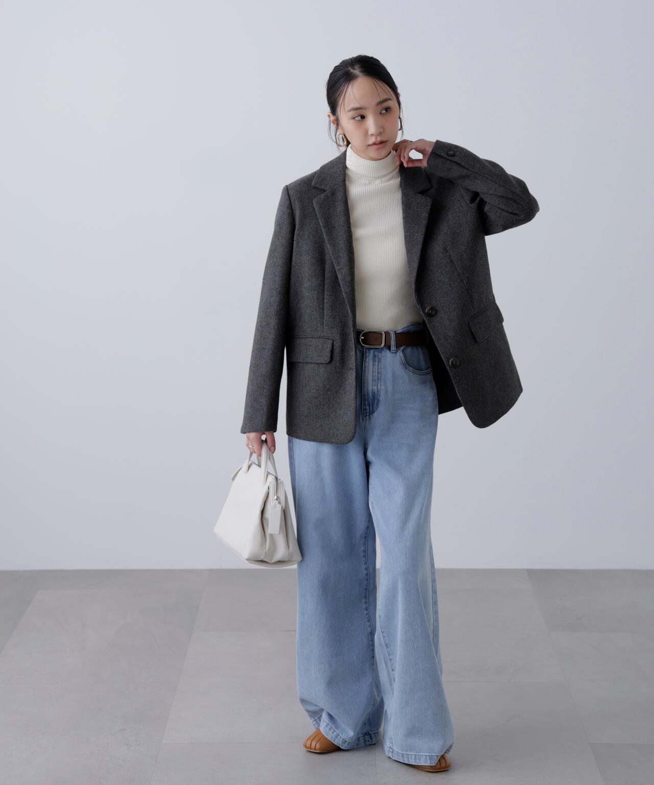 ウール混オーバーサイズジャケット