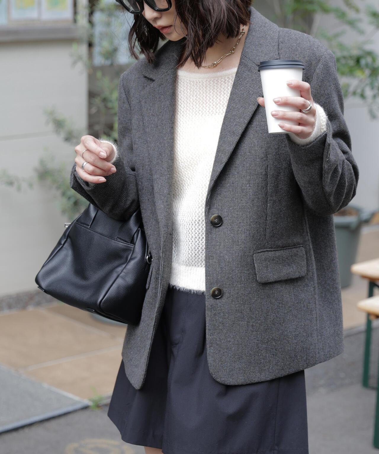 ウール混オーバーサイズジャケット