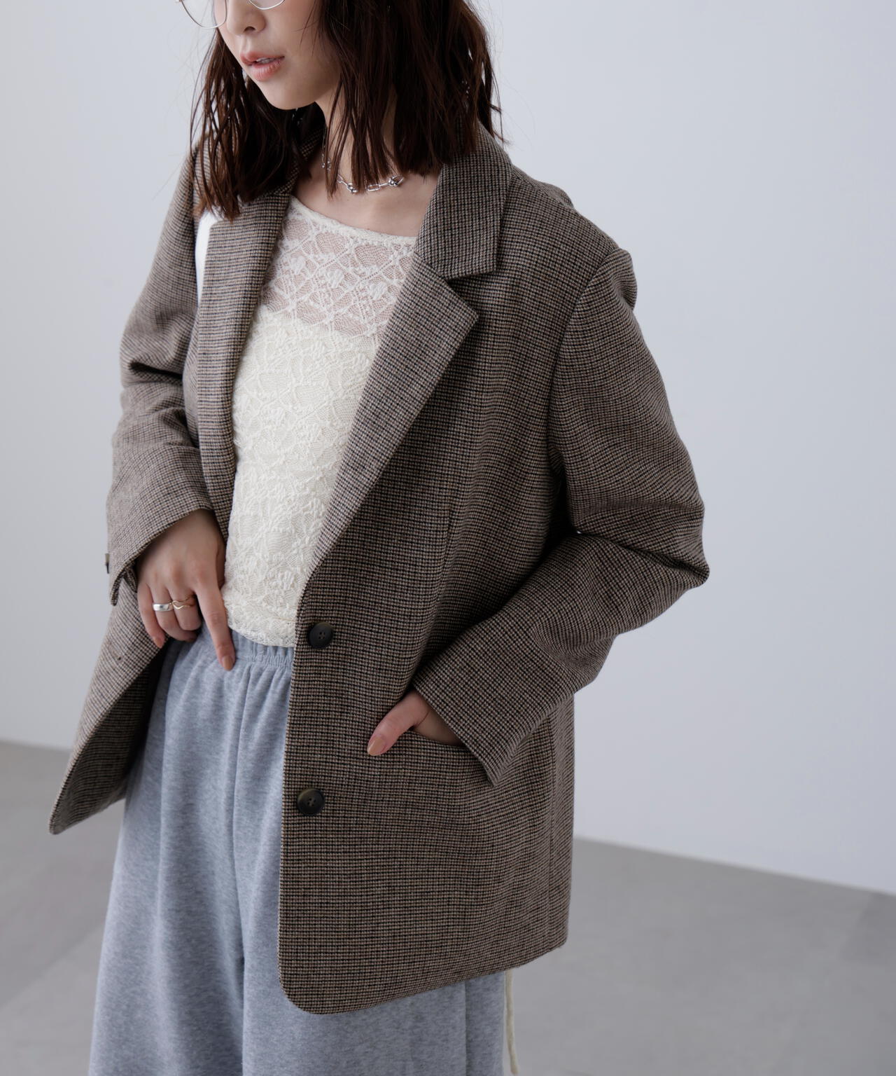 ウール混オーバーサイズジャケット