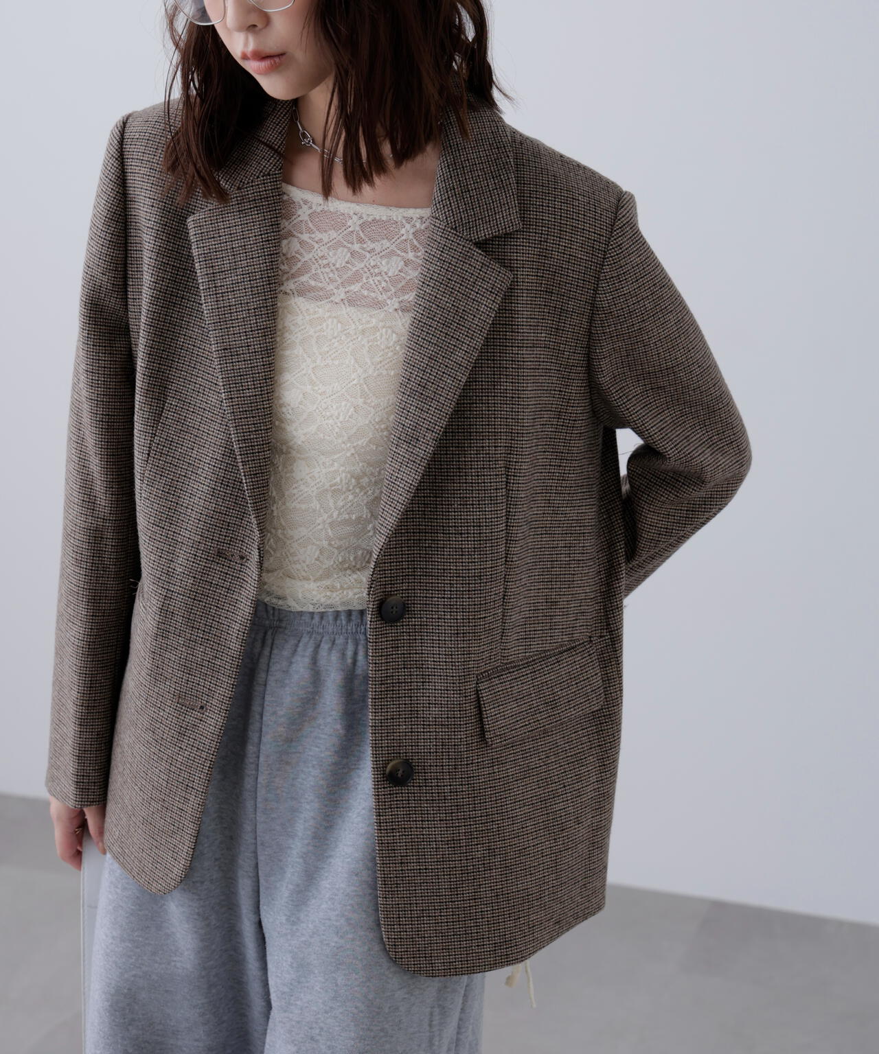 ウール混オーバーサイズジャケット