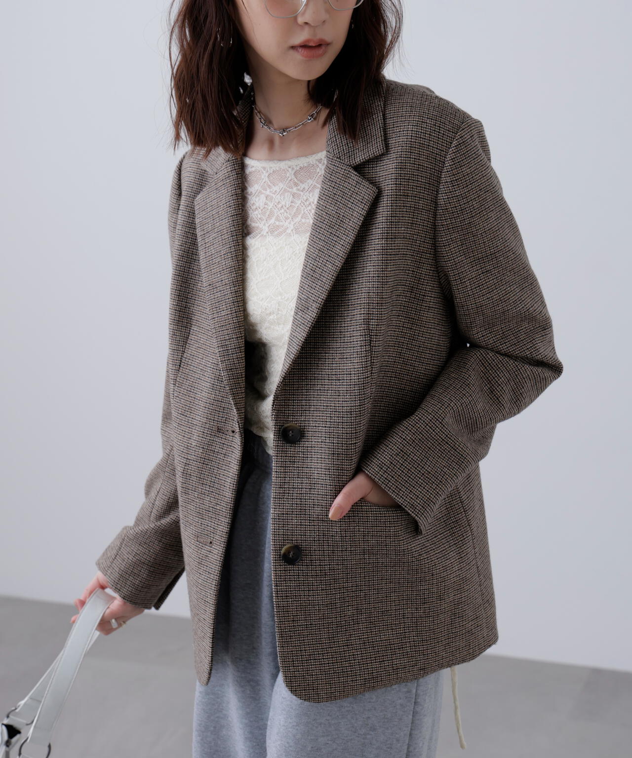 ウール混オーバーサイズジャケット