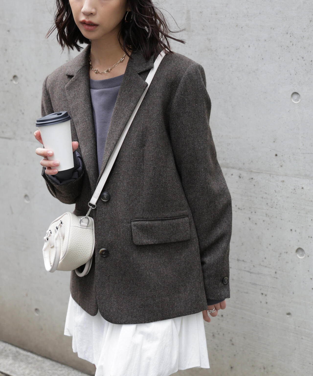 ウール混オーバーサイズジャケット