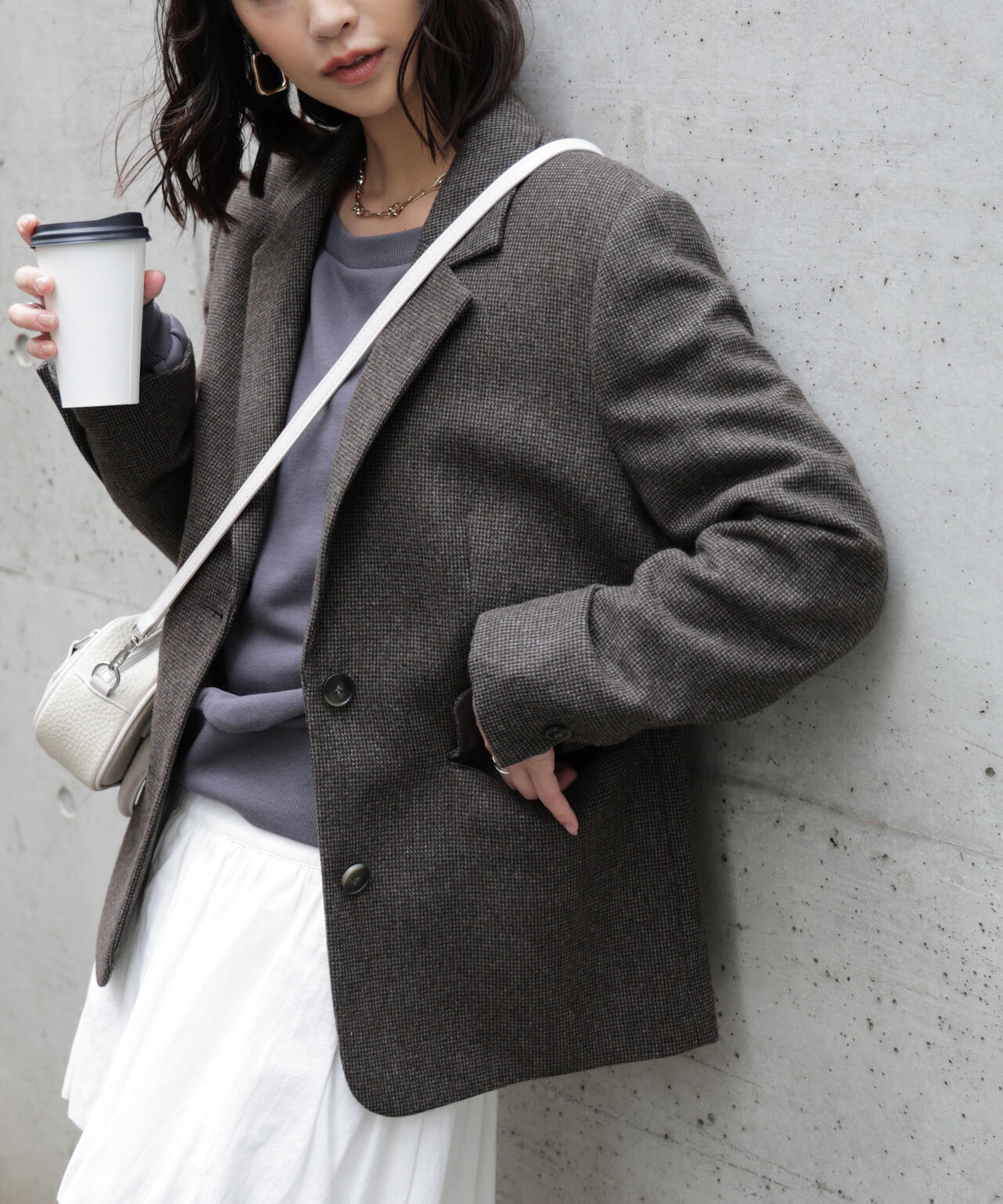 ウール混オーバーサイズジャケット