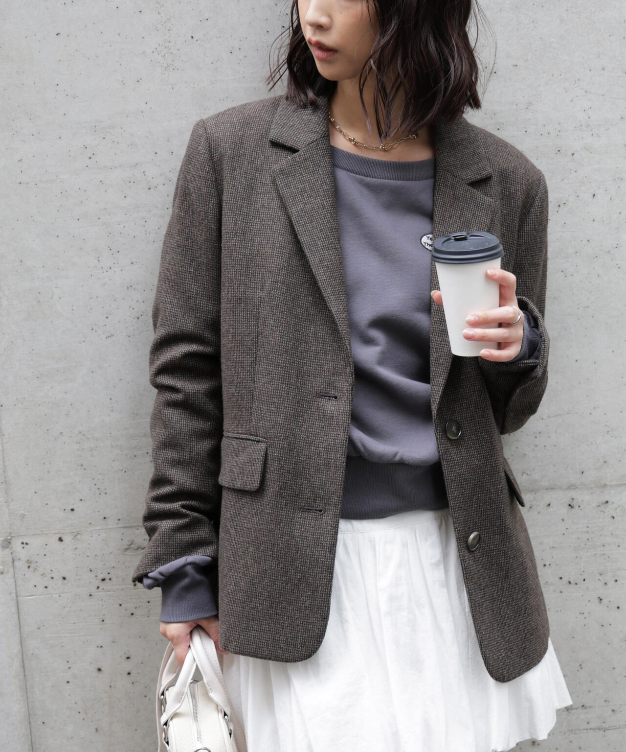 ウール混オーバーサイズジャケット