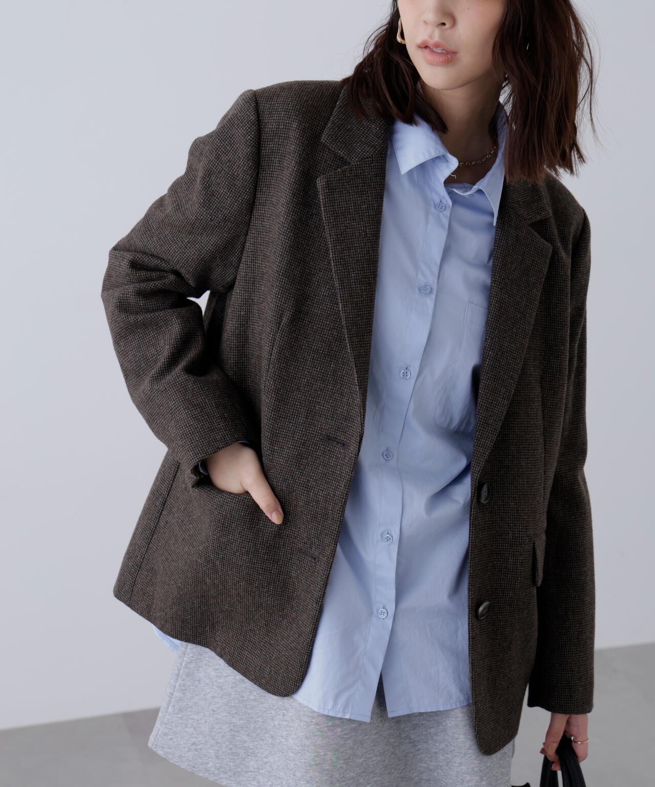 ウール混オーバーサイズジャケット