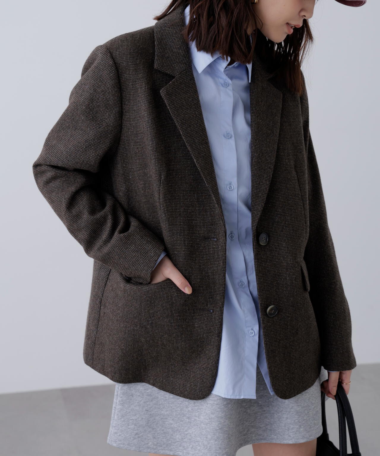 ウール混オーバーサイズジャケット