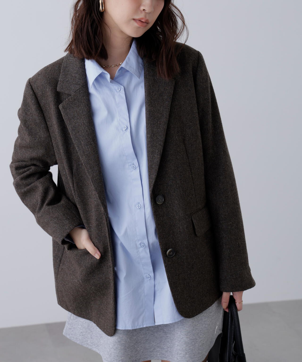 ウール混オーバーサイズジャケット