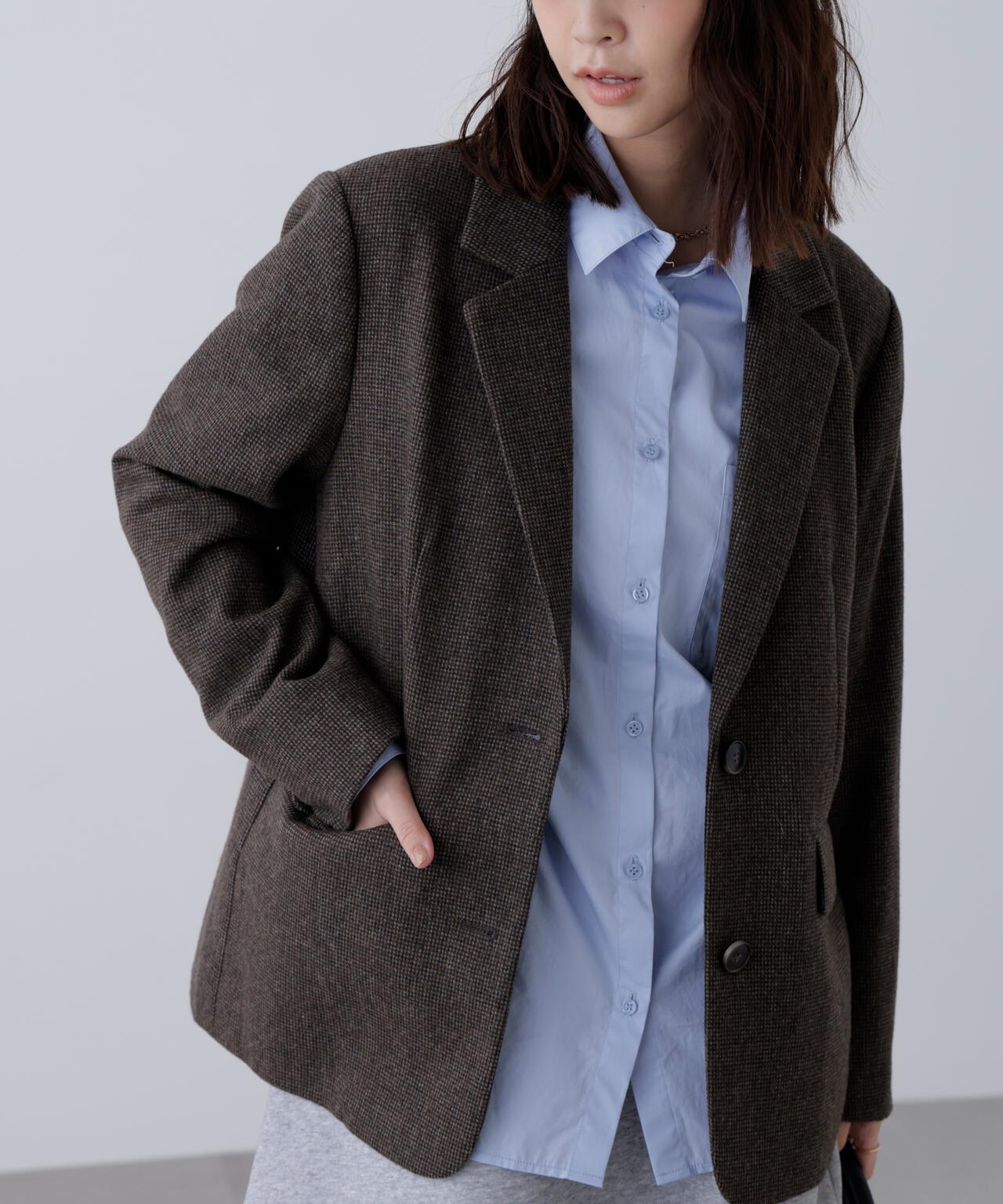 ウール混オーバーサイズジャケット