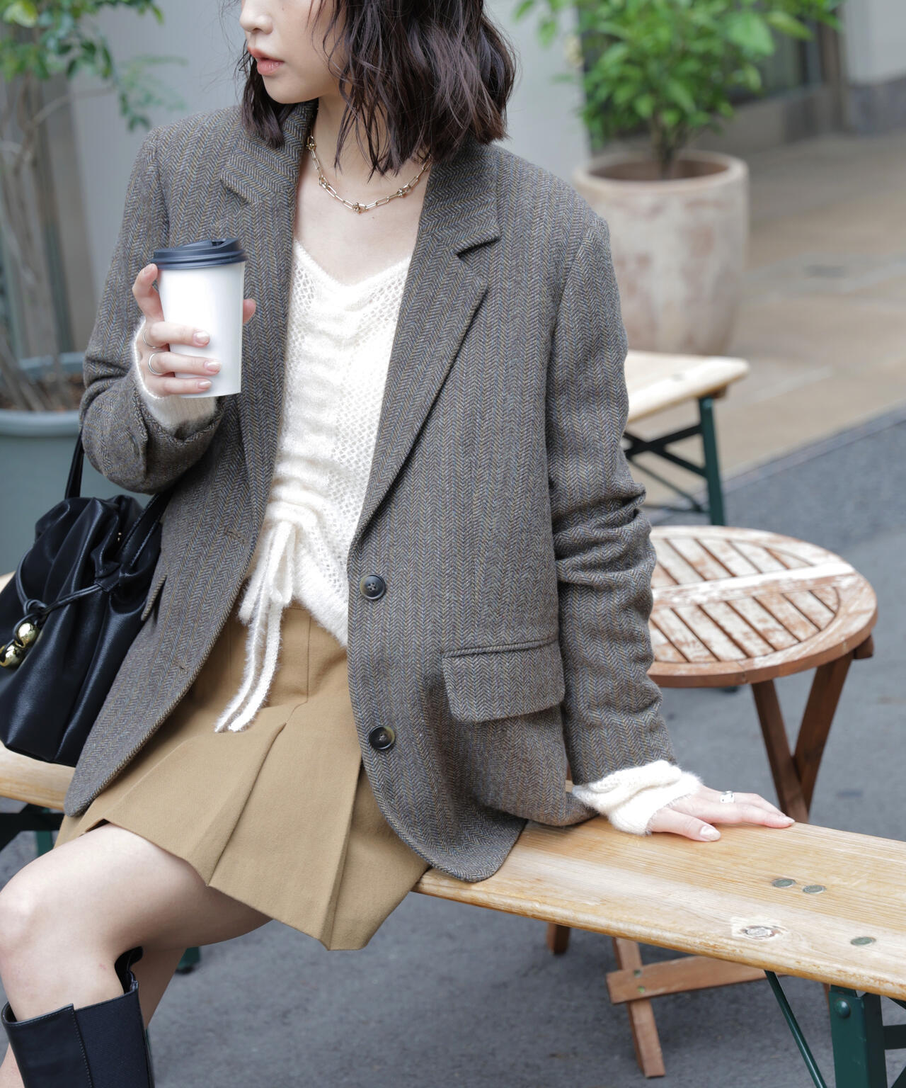 ウール混オーバーサイズジャケット