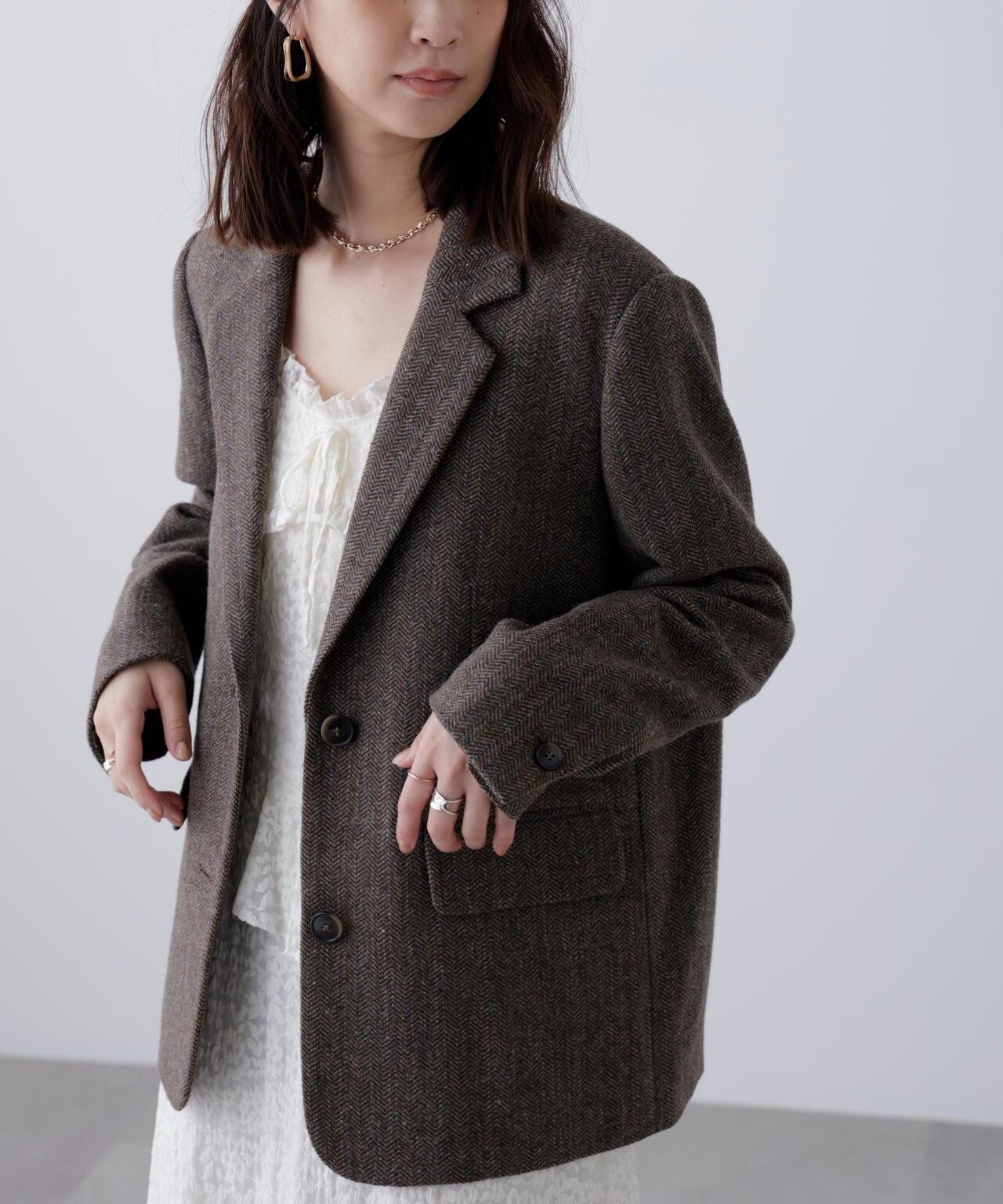 ウール混オーバーサイズジャケット