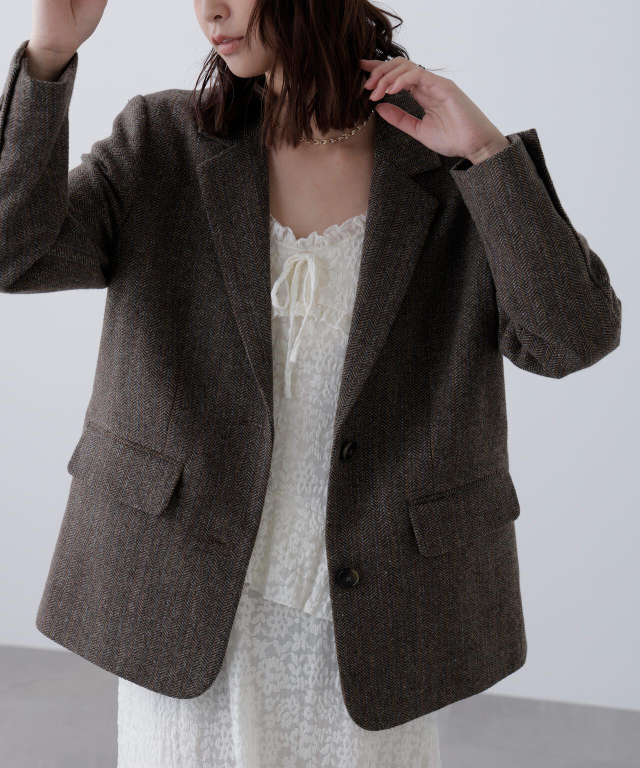 ウール混オーバーサイズジャケット